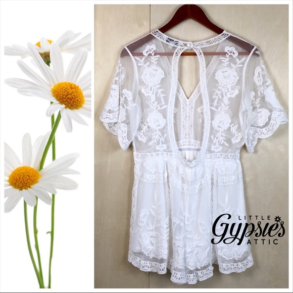The Amelia White Boho Romper. - Picture 6 of 8